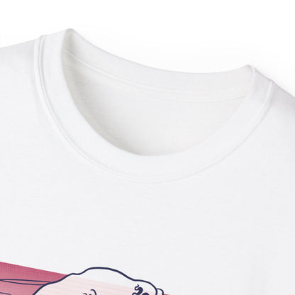 Womens Vaporwave Surfing Axolotl T-Shirt