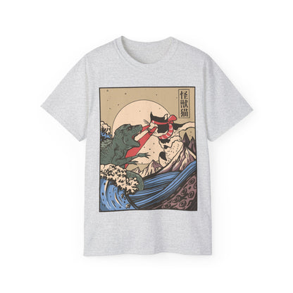 Mens Vintage Cat Vs Godzilla Tee