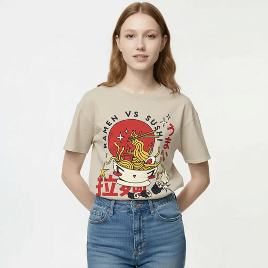 Womens Retro Ramen Cartoon Tee