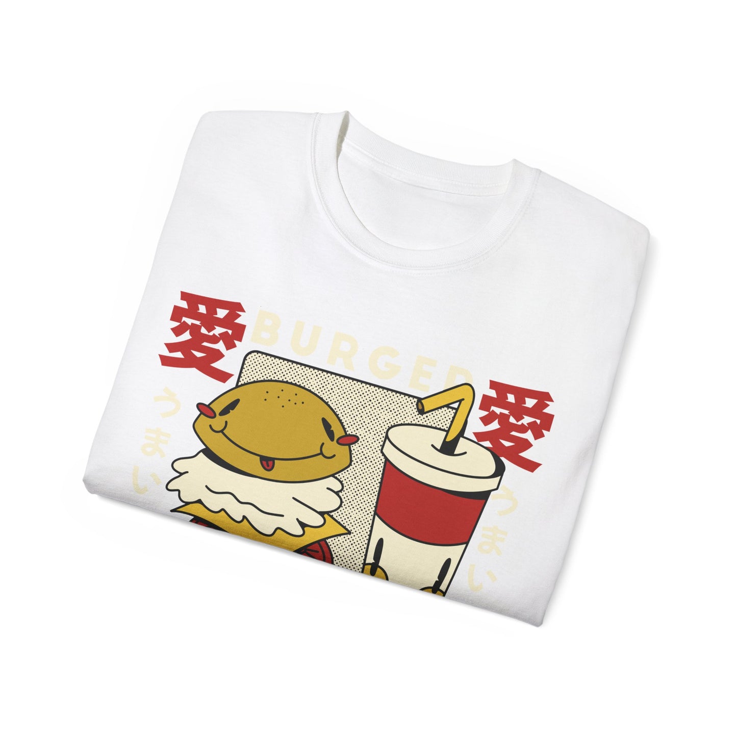 Womens Cartoon Burger & Soda Tee