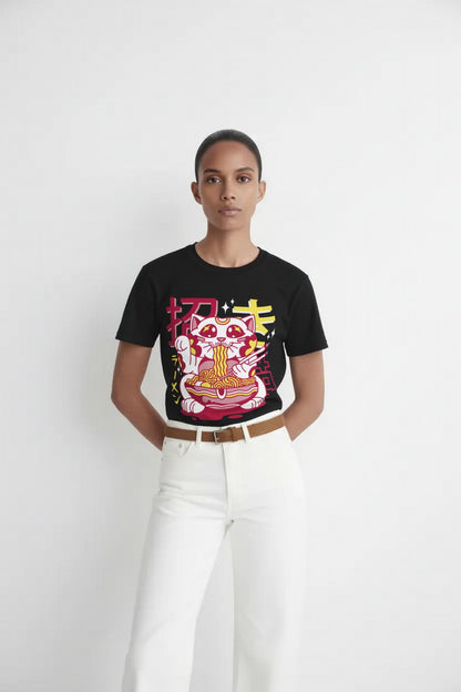 Womens Maneki Cat Ramen Tee