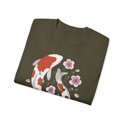 Womens Koi Fish & Flowers Tee