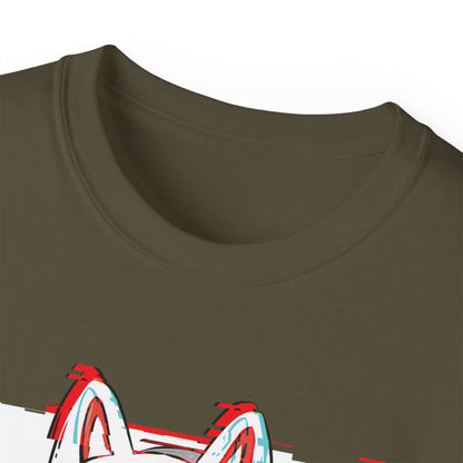 Womens Kitsune Mask Glitch T-Shirt