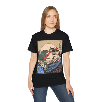 Mens Vintage Cat Vs Godzilla Tee