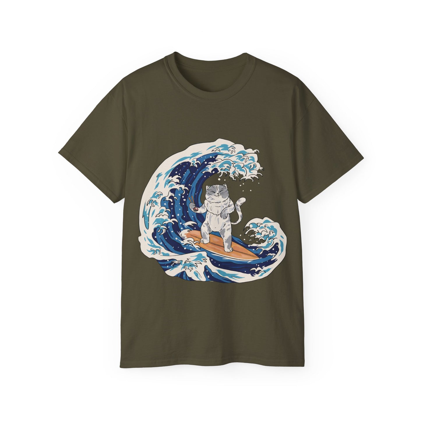 Mens Cat Surfing Tee 2