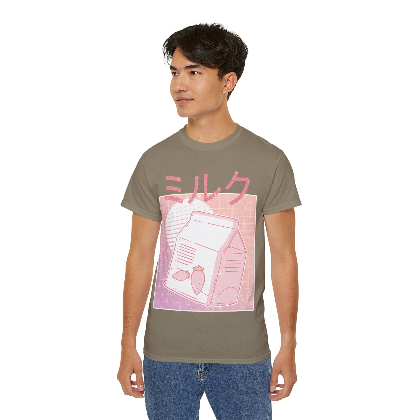 Mens Vaporwave Strawberry Milk Tee