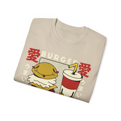 Womens Cartoon Burger & Soda Tee