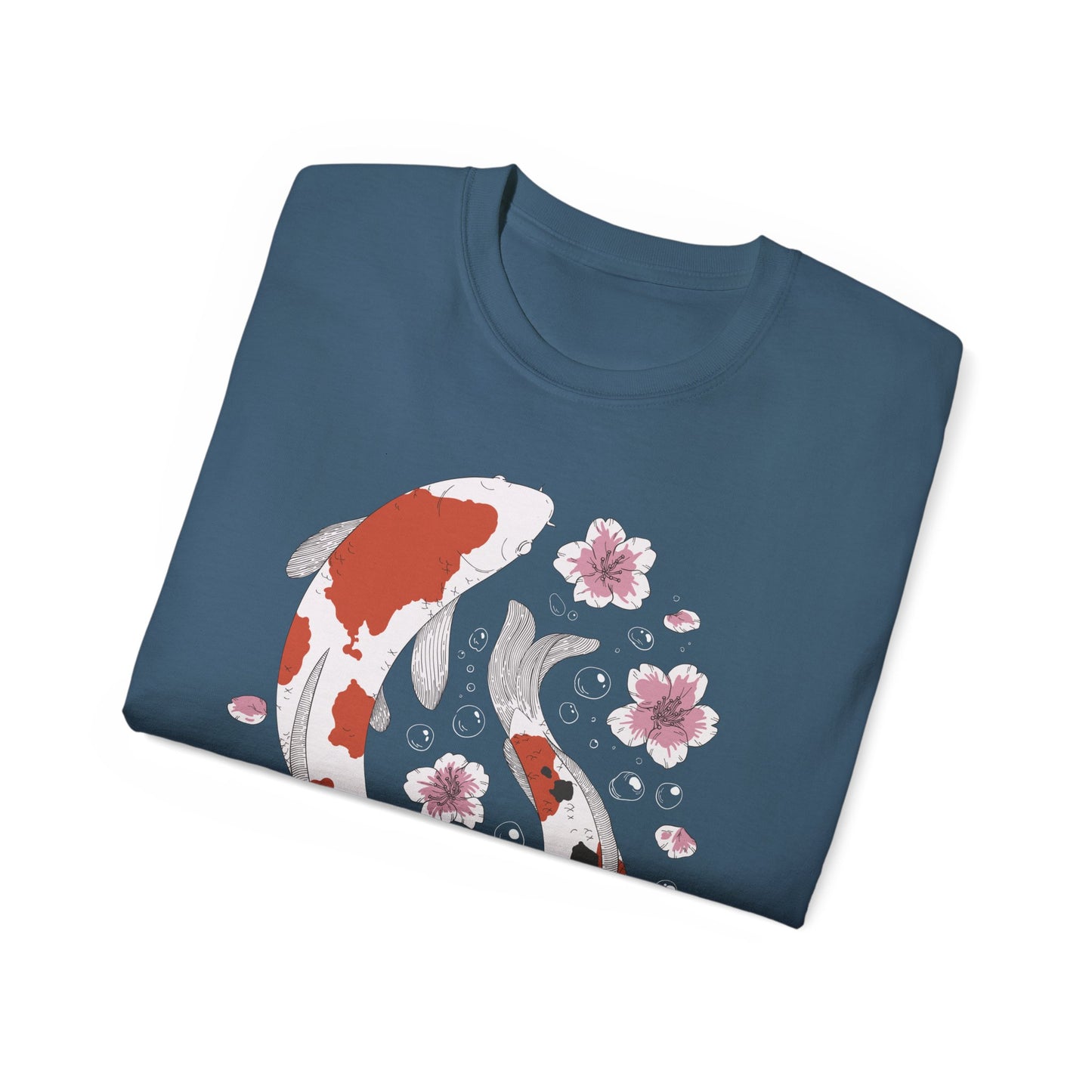 Womens Koi Fish & Flowers Tee