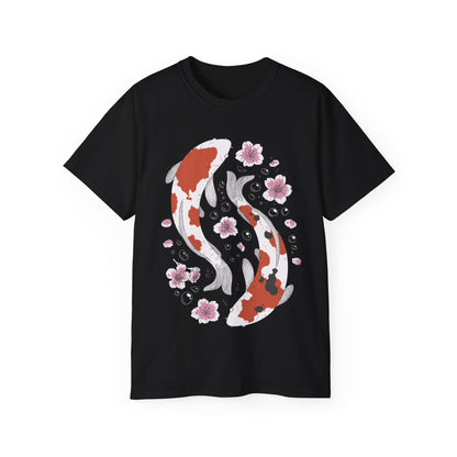 Womens Koi Fish & Flowers Tee