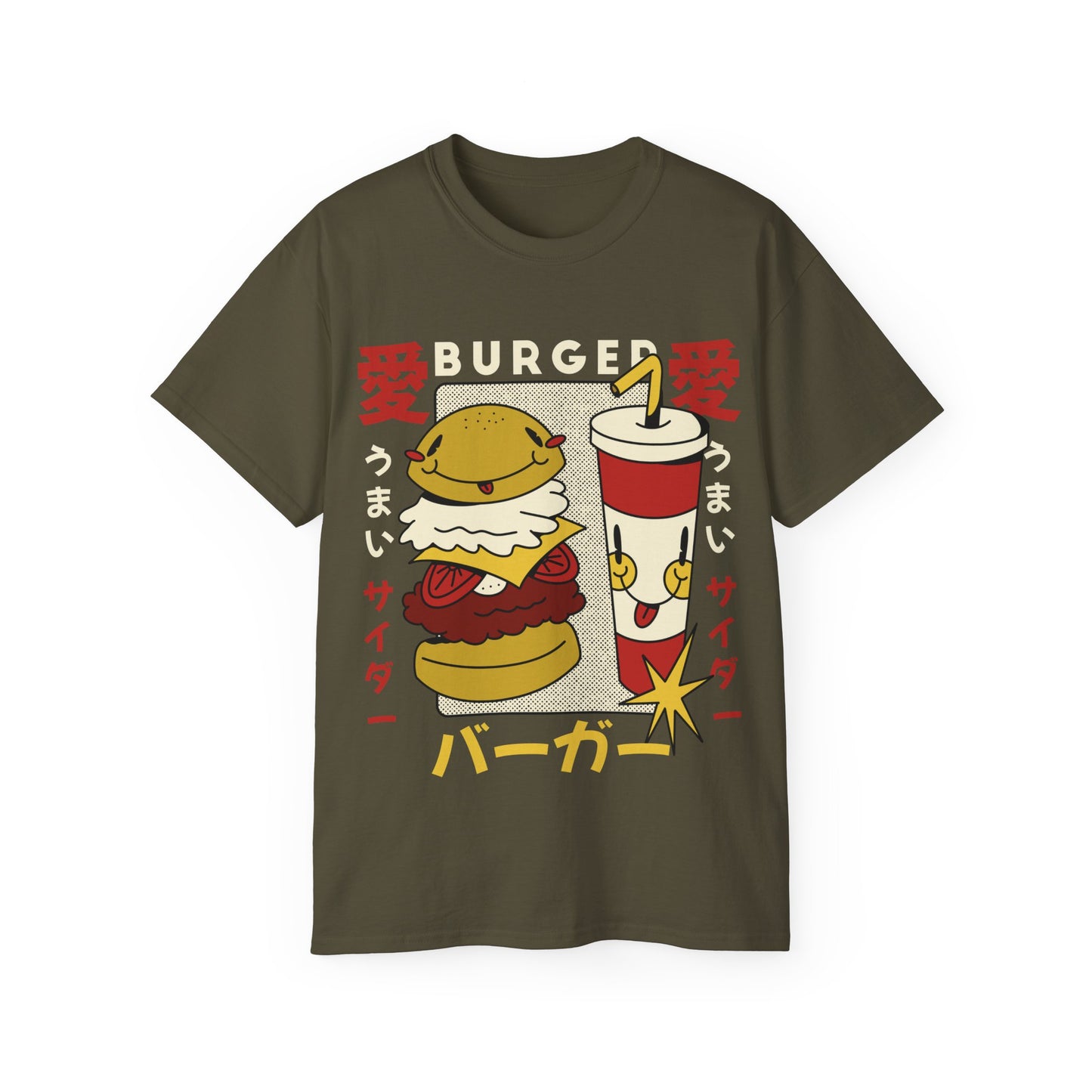 Womens Cartoon Burger & Soda Tee