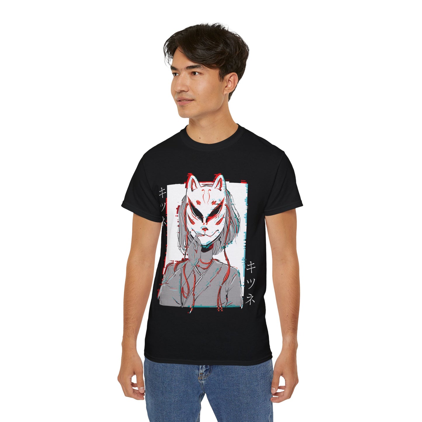 Mens Kitsune Mask Glitch Tee