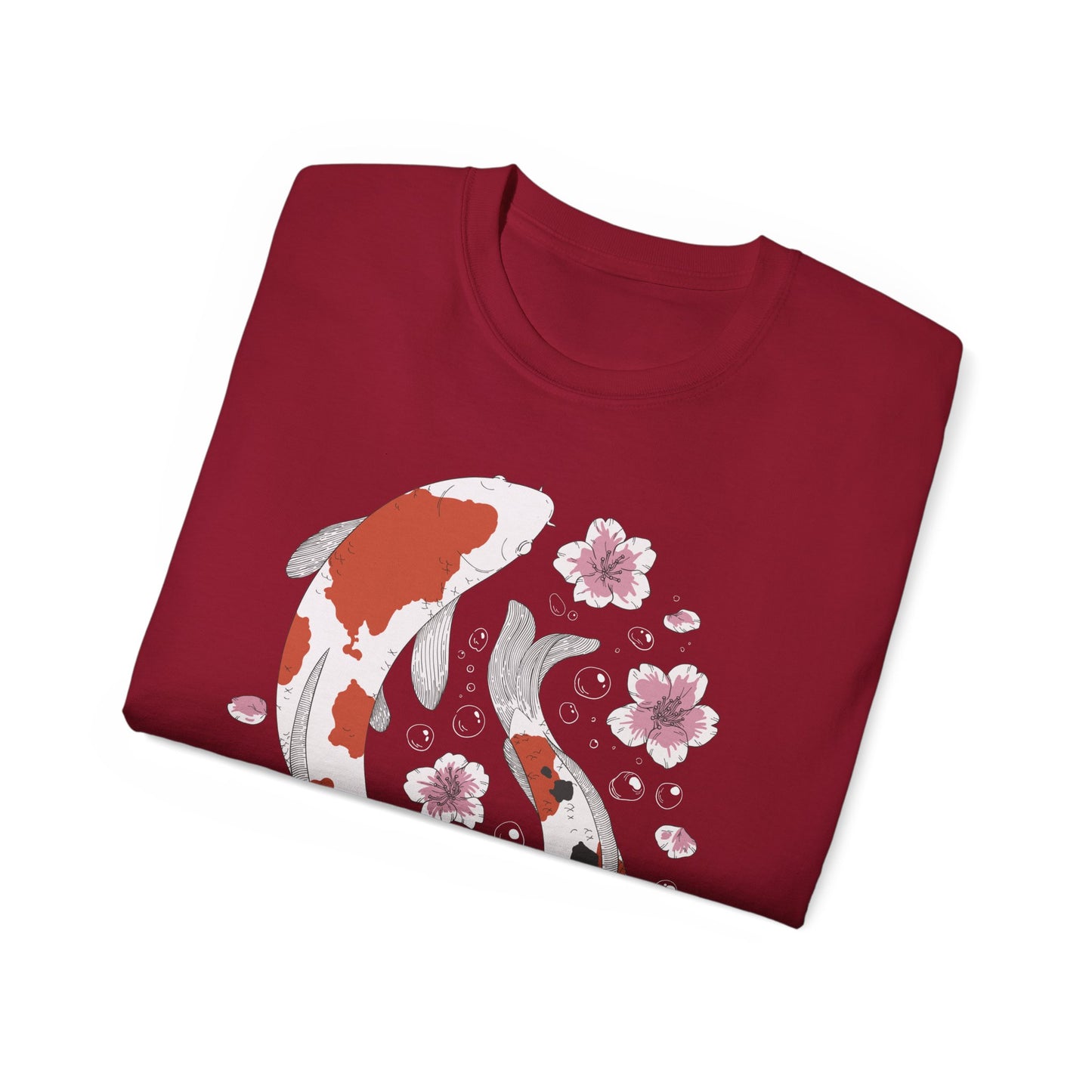 Womens Koi Fish & Flowers Tee