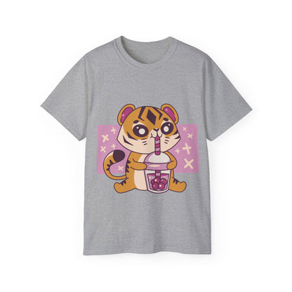 Mens Kawaii Tiger Tea Tee