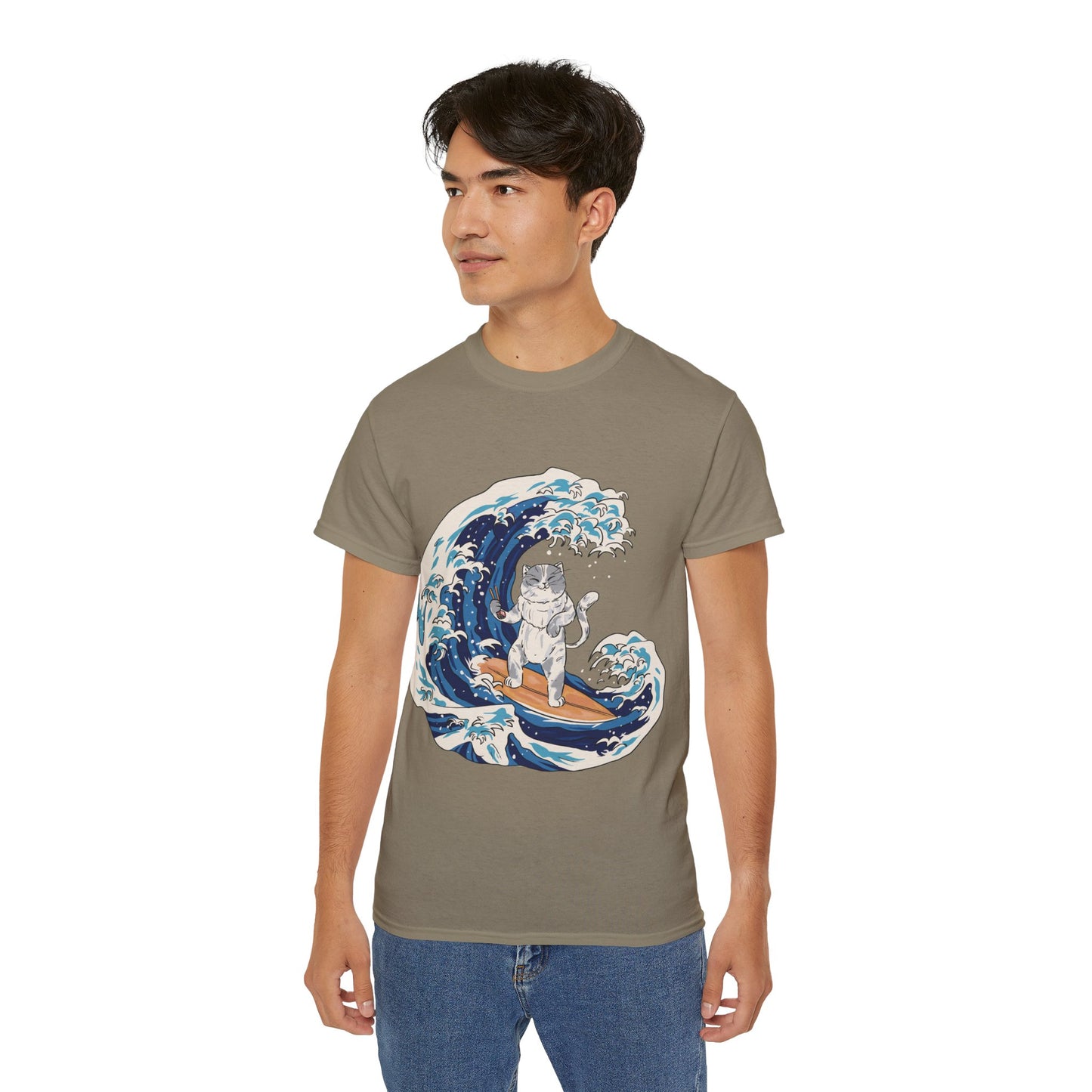 Mens Cat Surfing Tee 2