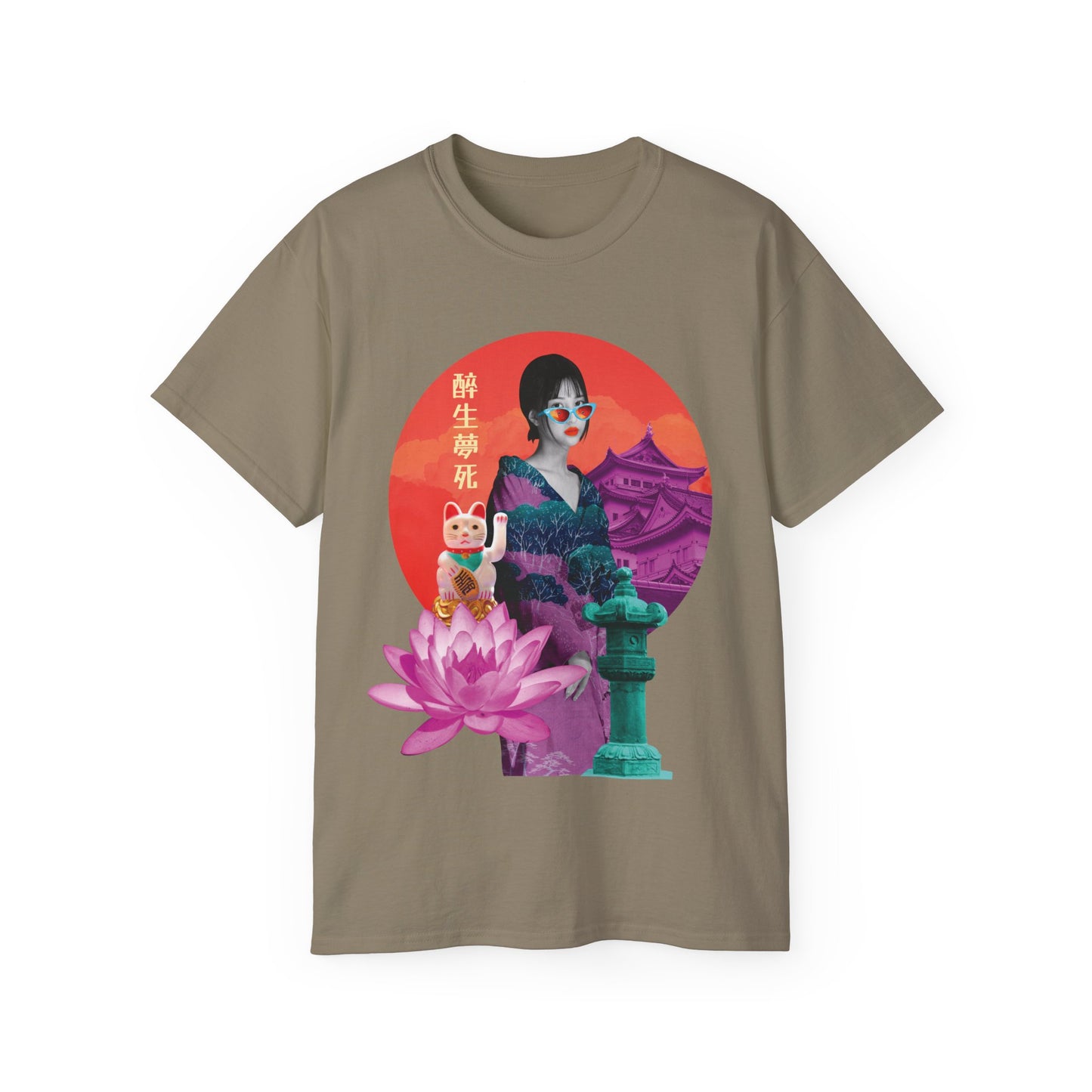 Mens Japanese Temple Collage Tee