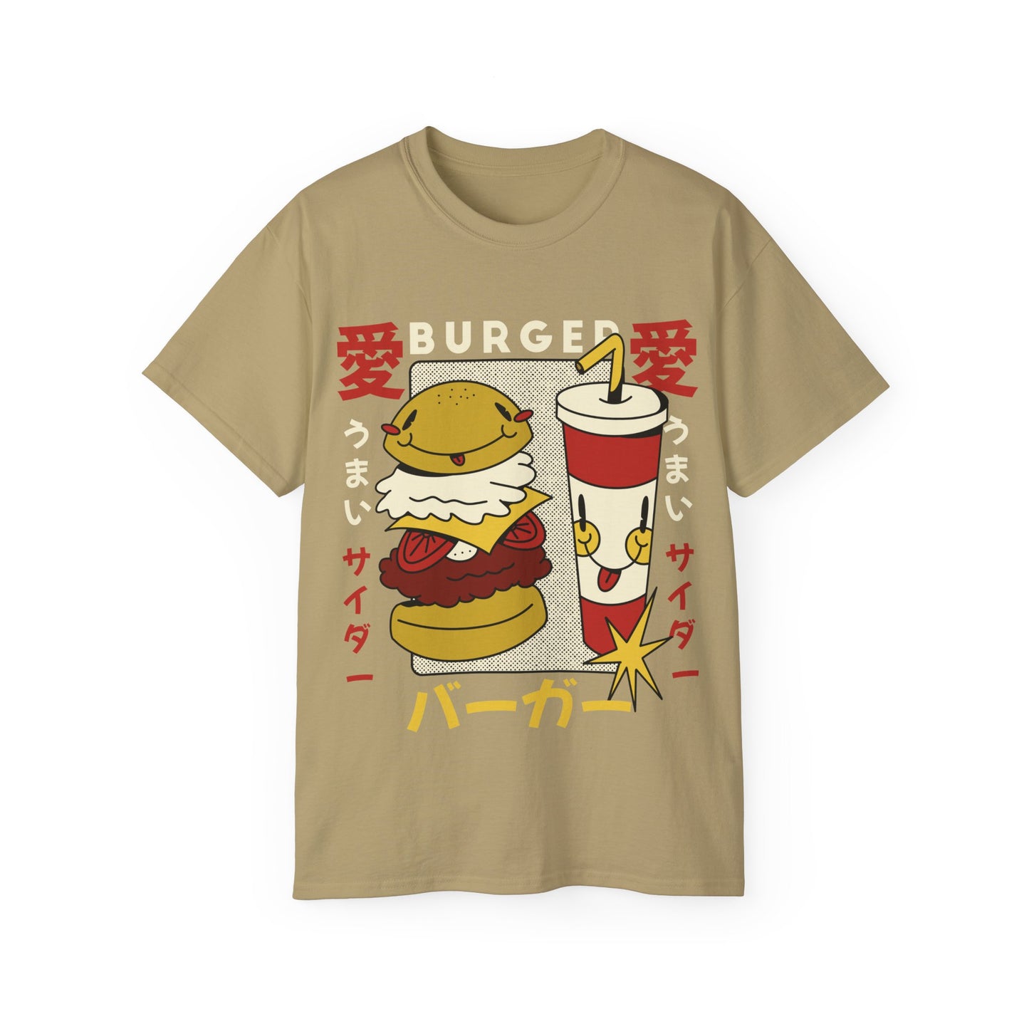 Womens Cartoon Burger & Soda Tee