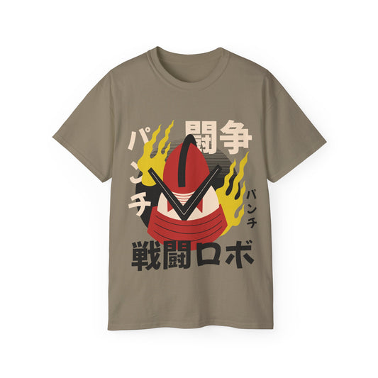 Mens Robot With Fire Tee