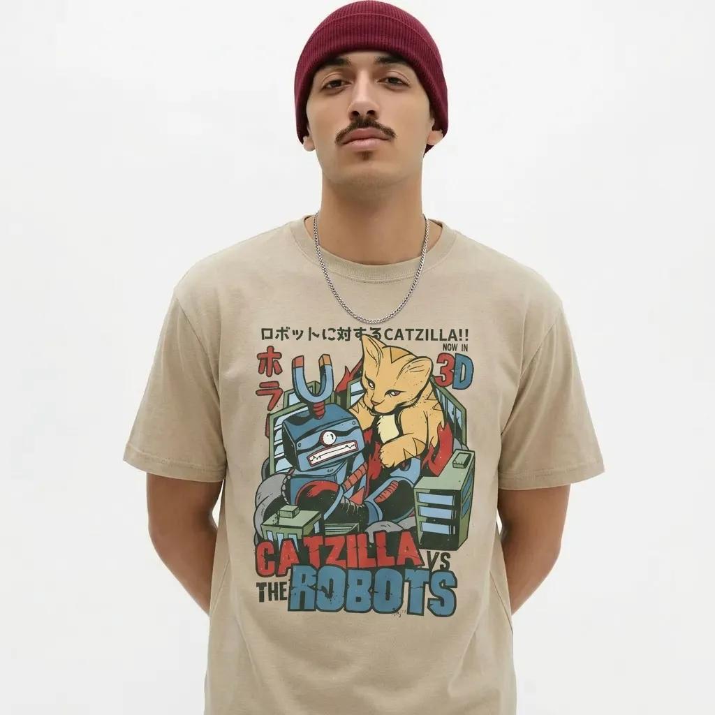 Mens Godzilla Cat Tee