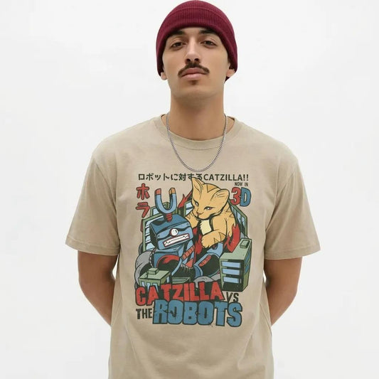 Mens Godzilla Cat Tee