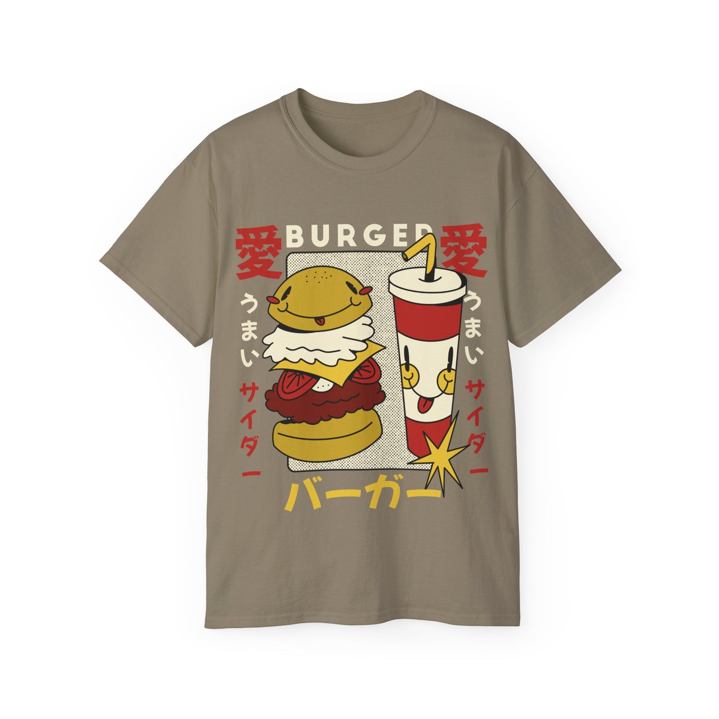 Womens Cartoon Burger & Soda Tee