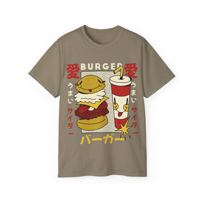 Womens Cartoon Burger & Soda Tee