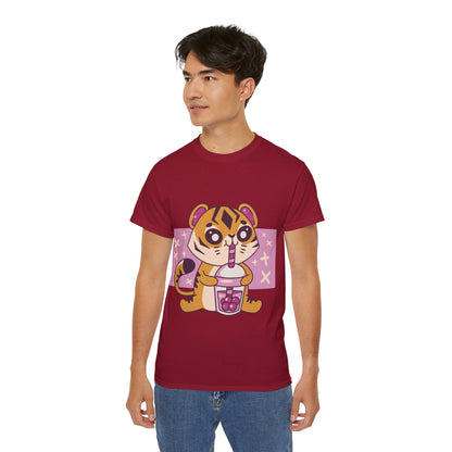 Mens Kawaii Tiger Tea Tee