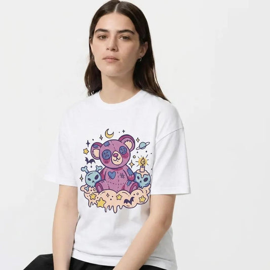 Womens Kawaii Goth Teddy Tee