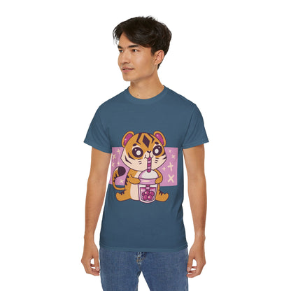 Mens Kawaii Tiger Tea Tee