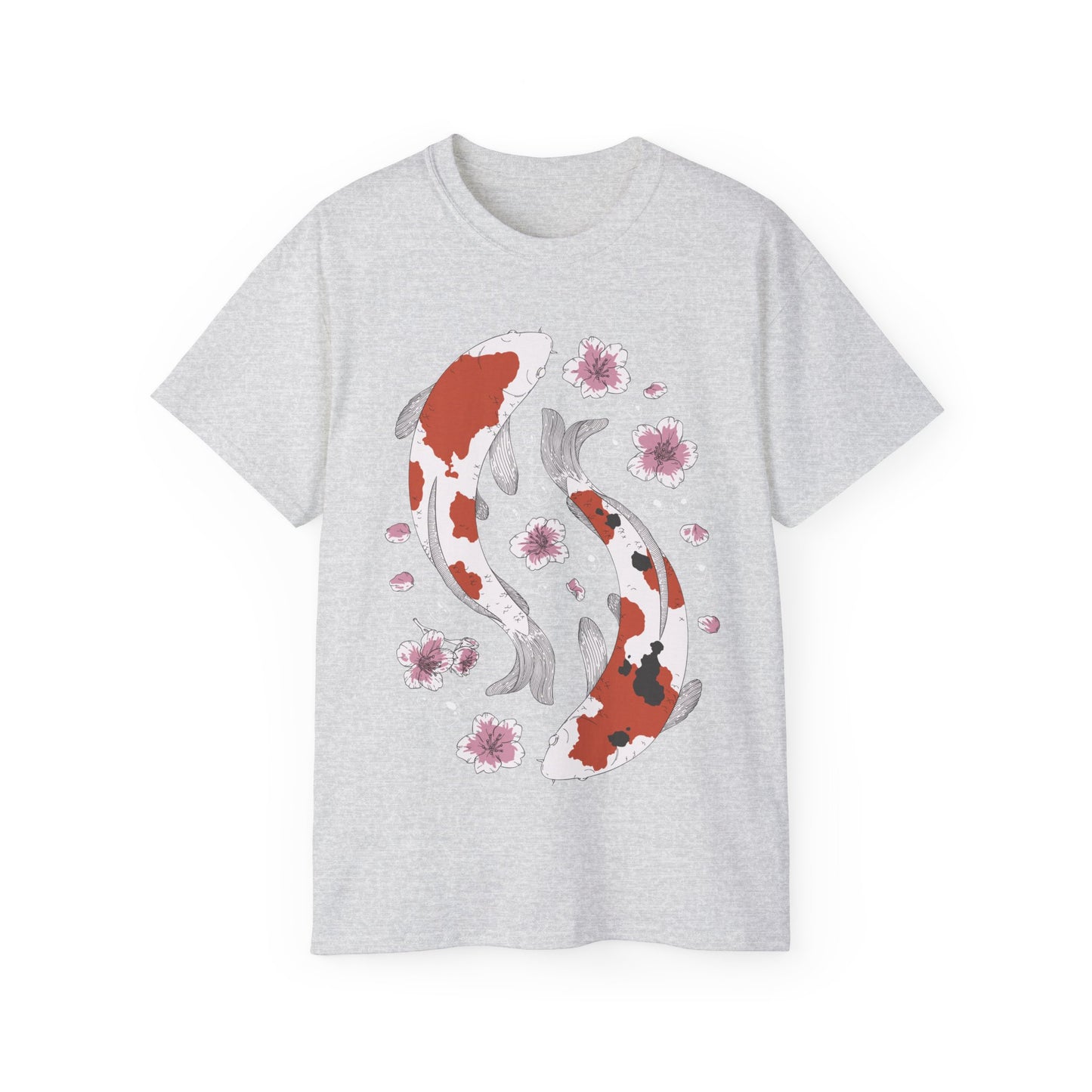 Womens Koi Fish & Flowers Tee