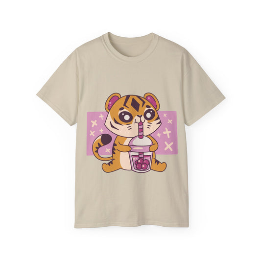 Mens Kawaii Tiger Tea Tee