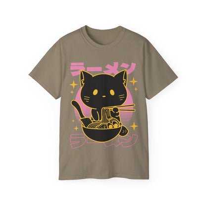 Mens Black Cat Ramen Tee