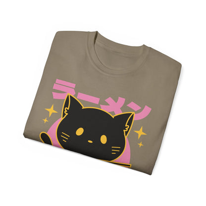 Mens Black Cat Ramen Tee