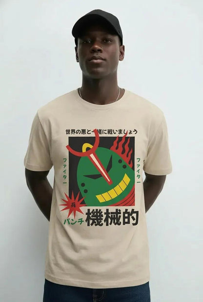 Mens Robot With Green Head Tee