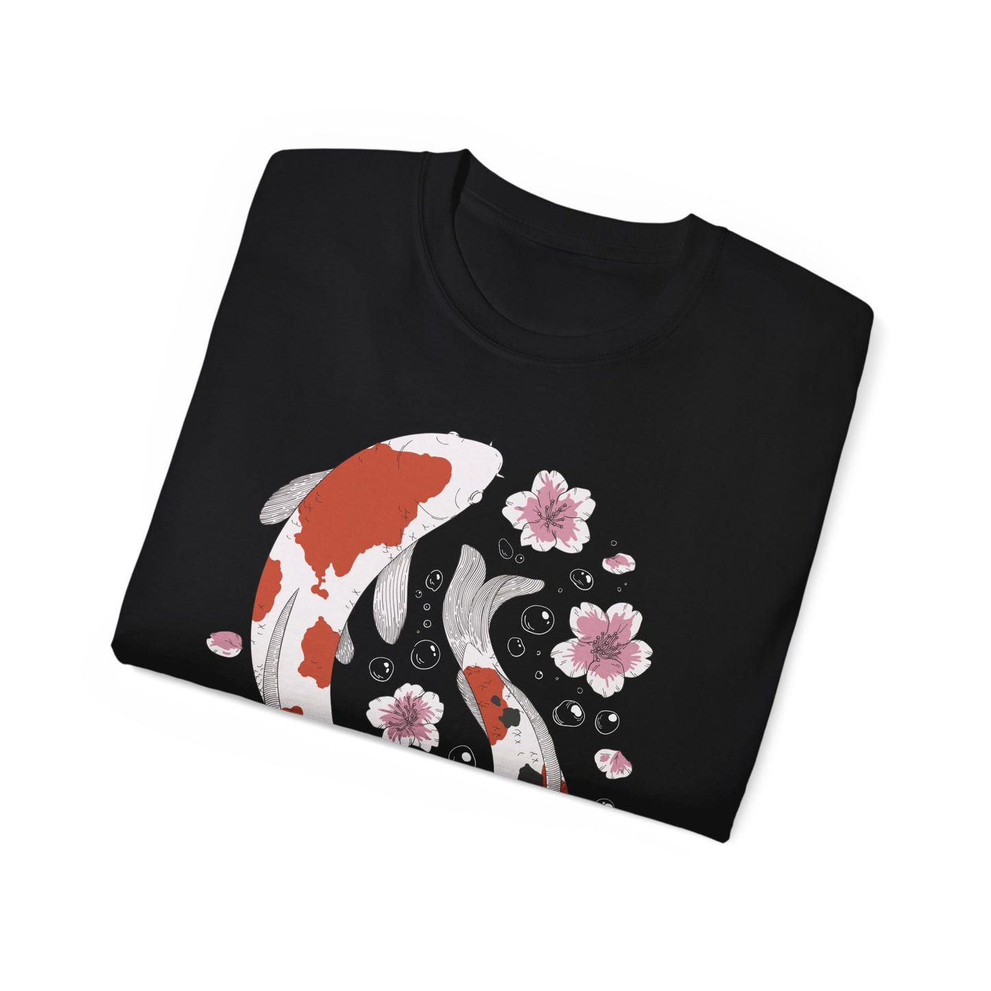 Womens Koi Fish & Flowers Tee