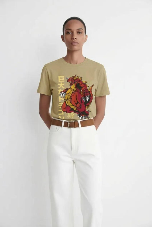 Womens Red Godzilla Tee