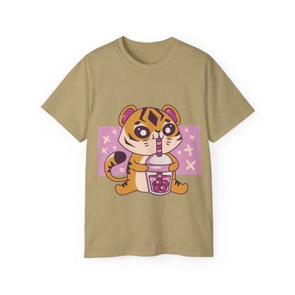 Mens Kawaii Tiger Tea Tee