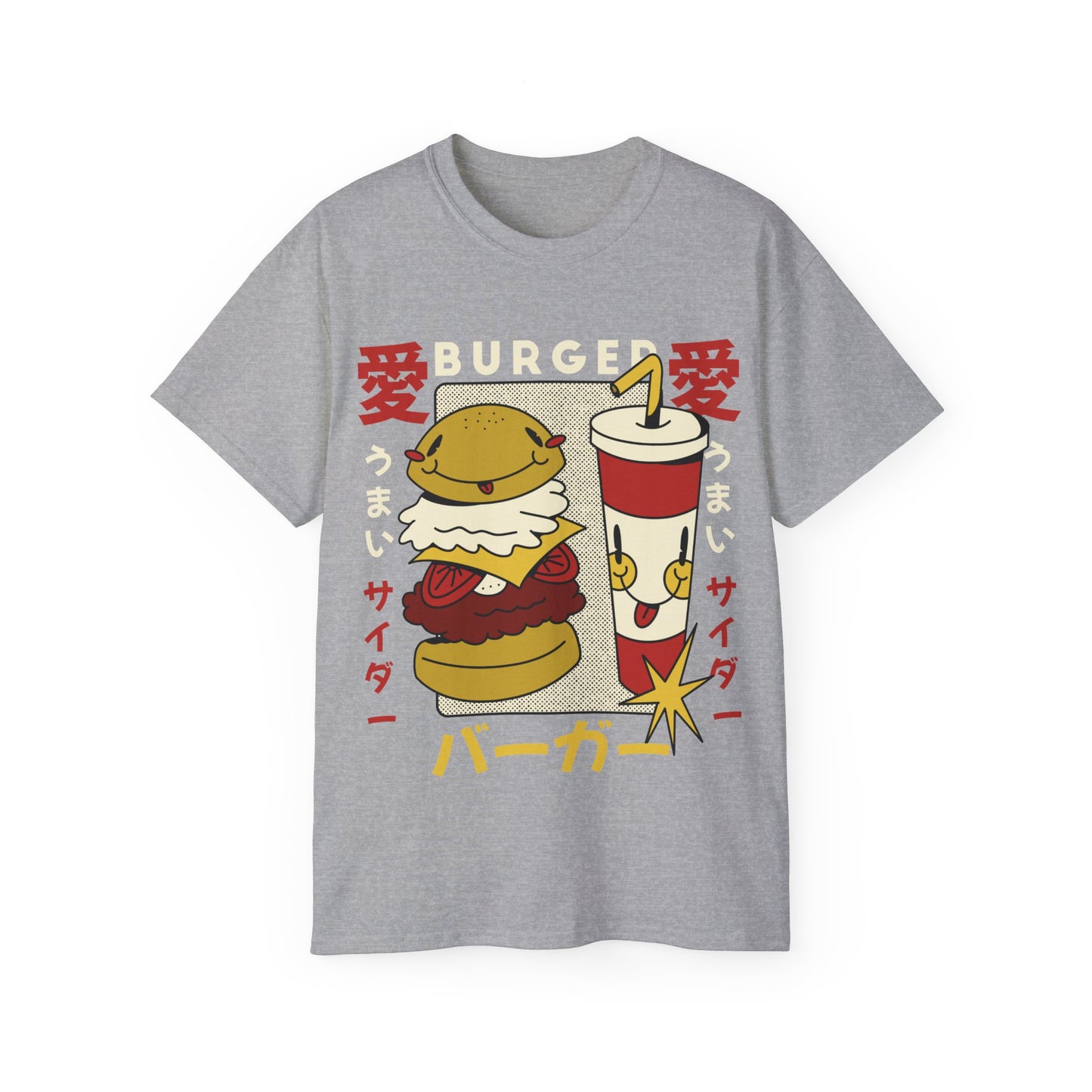 Womens Cartoon Burger & Soda Tee