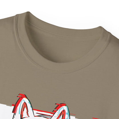 Womens Kitsune Mask Glitch T-Shirt