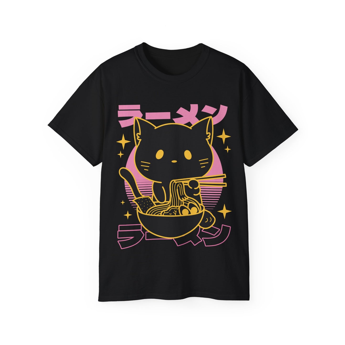 Mens Black Cat Ramen Tee