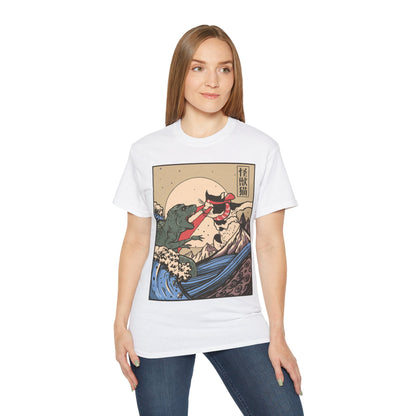 Mens Vintage Cat Vs Godzilla Tee