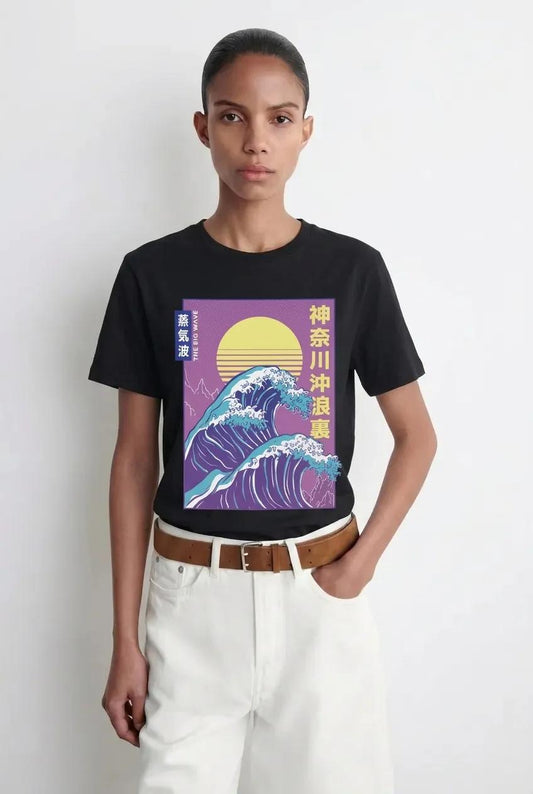 Womens Vaporwave Wave Tee