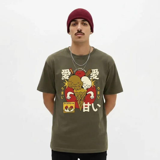 Mens Cartoon Ice Cream Tee