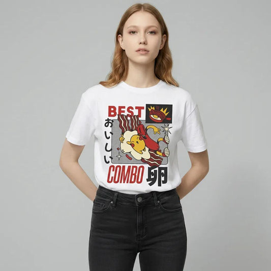 Womens Cartoon Breakfast Tee