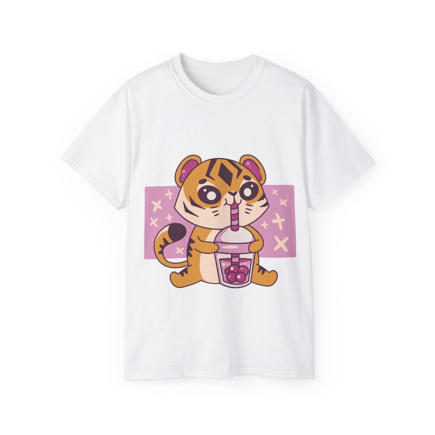 Mens Kawaii Tiger Tea Tee