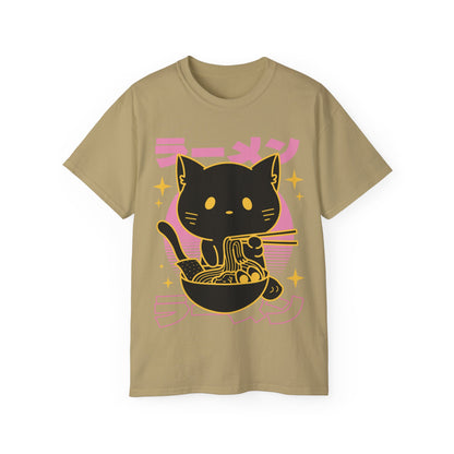 Mens Black Cat Ramen Tee