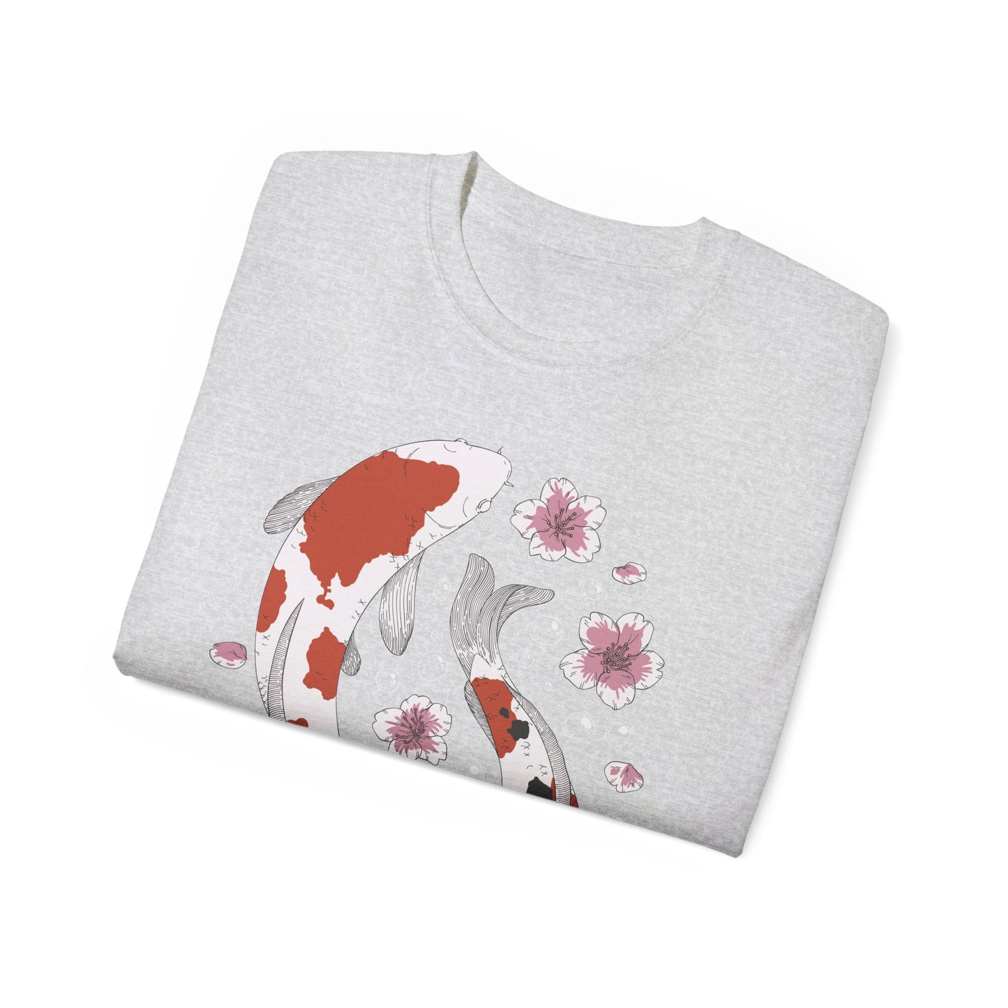 Womens Koi Fish & Flowers Tee