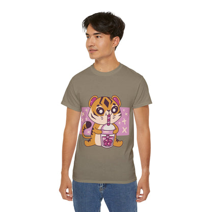 Mens Kawaii Tiger Tea Tee