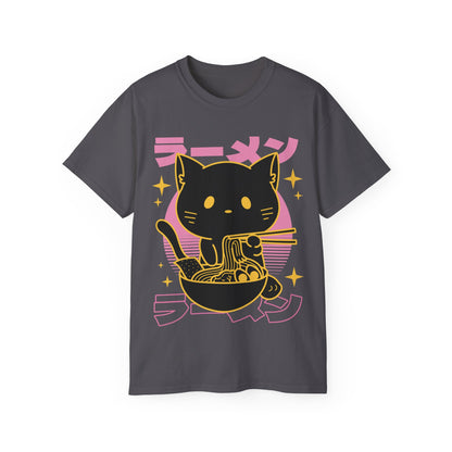 Mens Black Cat Ramen Tee