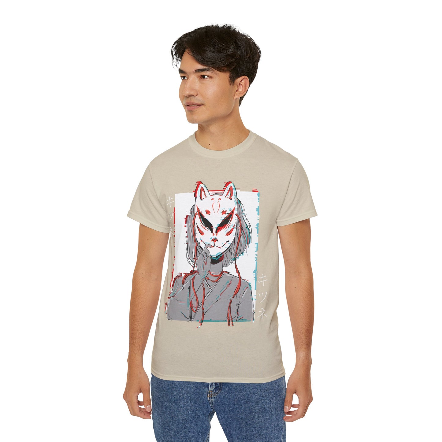 Mens Kitsune Mask Glitch Tee