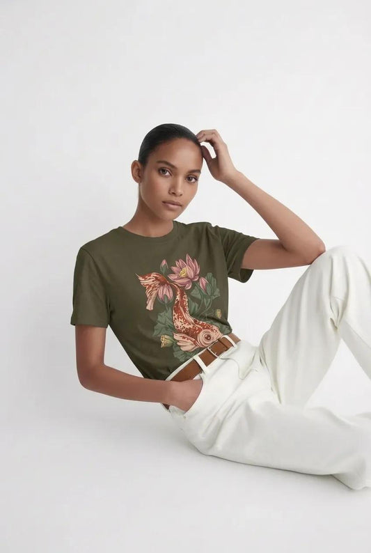 Womens Koi Illustration Tee